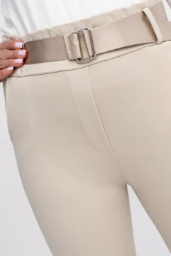 Damskie Włoski Piaskowe Spodnie z paskiem ARTEMIS