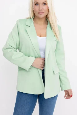 Włoski Pistacjowa Marynarka zamszowa SALINEA