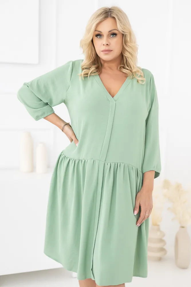 Polski Pistacjowa Sukienka AMANTE