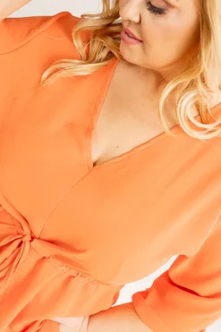Damskie Polski Pomarańczowa Tunika asymetryczna CLARIN