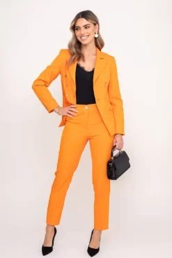Damskie Polski Pomarańczowe Spodnie garniturowe TEMIDA