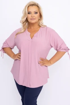 Damskie Polski Pudroworóżowa Bluzka brokatowa GELVI