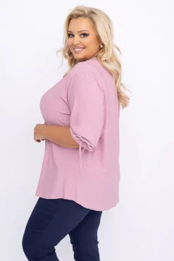 Damskie Polski Pudroworóżowa Bluzka brokatowa GELVI