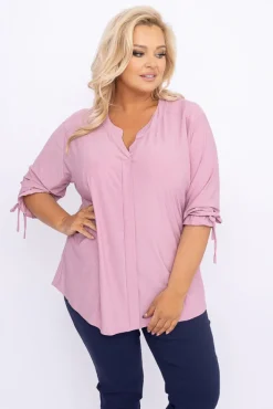 Damskie Polski Pudroworóżowa Bluzka brokatowa GELVI