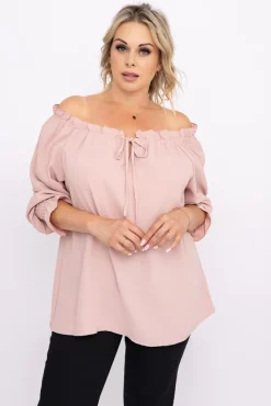 Damskie Włoski Pudroworóżowa Bluzka SEGAYO