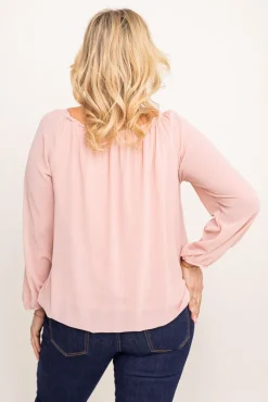 Damskie Włoski Pudroworóżowa Bluzka szyfonowa HILL