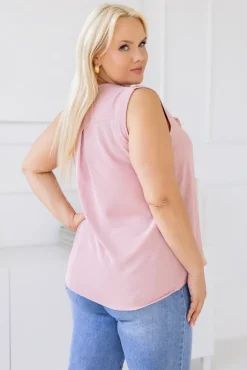 Damskie Włoski Pudroworóżowa Bluzka z żabotem ZENTIO