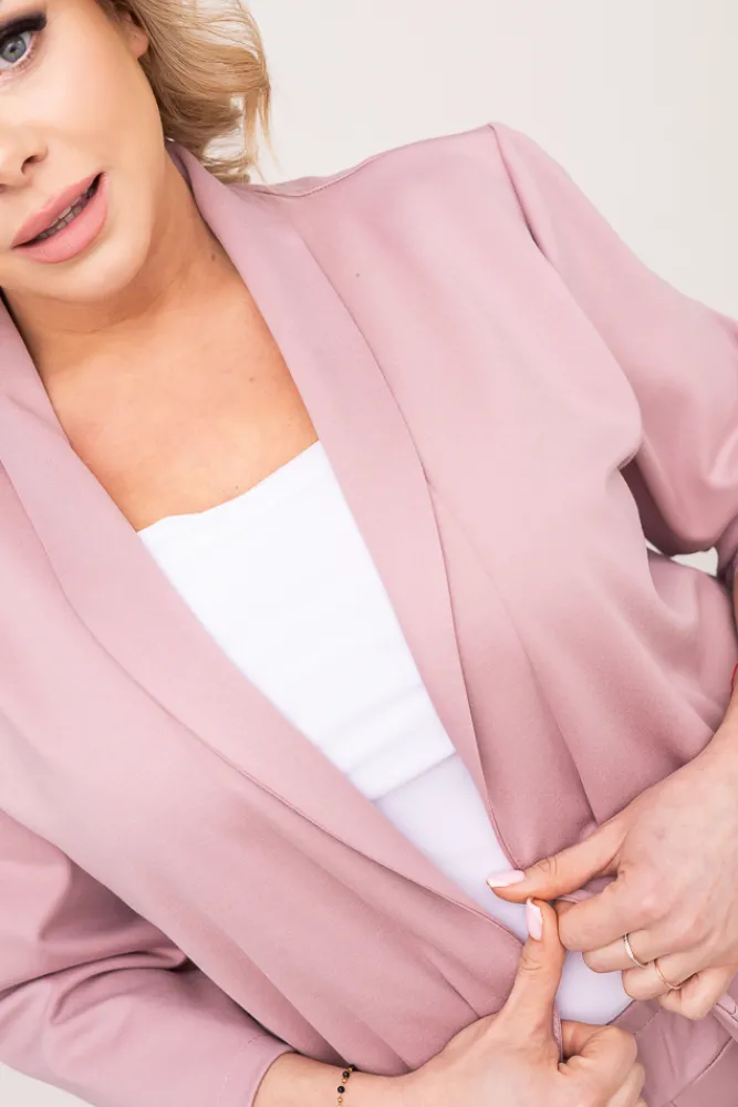 Damskie Polski Pudroworóżowa Marynarka CINTA