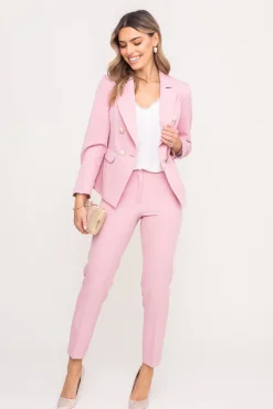 Damskie Polski Pudroworóżowa Marynarka dwurzędowa TEMIDA