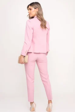 Damskie Polski Pudroworóżowa Marynarka dwurzędowa TEMIDA