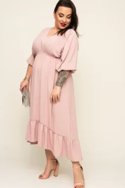 Polski Pudroworóżowa Sukienka AMOROSA