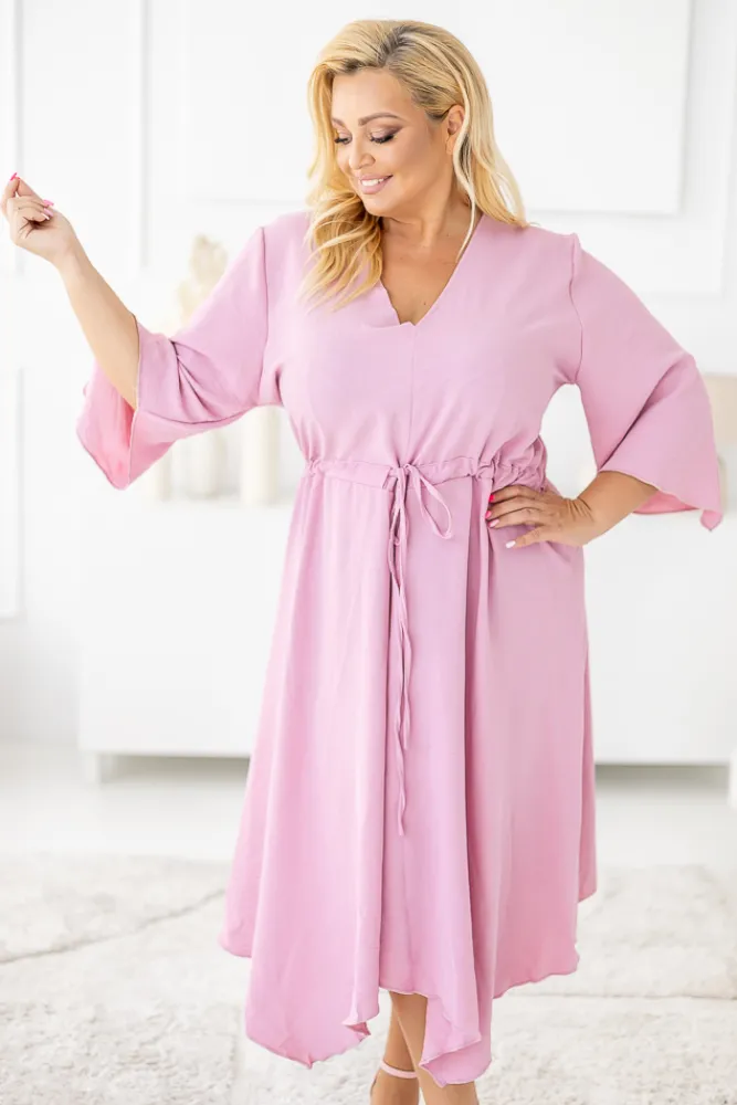 Polski Pudroworóżowa Sukienka asymetryczna DARLIN