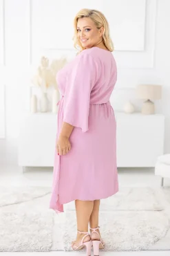 Polski Pudroworóżowa Sukienka asymetryczna DARLIN