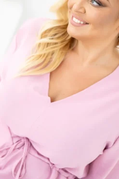 Polski Pudroworóżowa Sukienka asymetryczna DARLIN