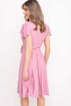 Polski Pudroworóżowa Sukienka brokatowa GENVELI