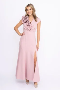 Polski Pudroworóżowa Sukienka błyszcząca ARIEL