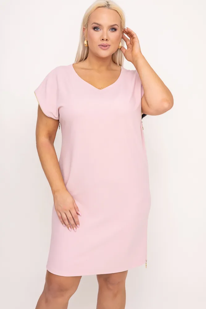 Polski Pudroworóżowa Sukienka CARBONA