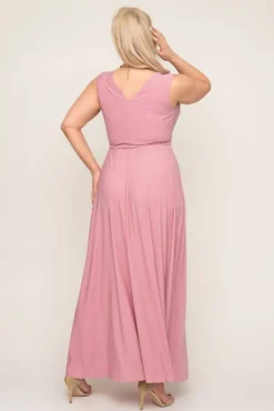 Polski Pudroworóżowa Sukienka FIANCO Maxi