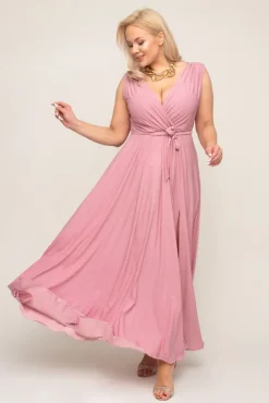 Polski Pudroworóżowa Sukienka FIANCO Maxi
