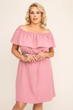 Polski Pudroworóżowa Sukienka FRILIA