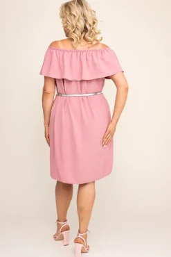 Polski Pudroworóżowa Sukienka FRILIA