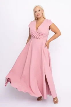 Polski Pudroworóżowa Sukienka LOREDANA