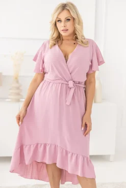 Polski Pudroworóżowa Sukienka RHODIO