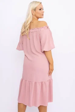 Włoski Pudroworóżowa Sukienka SENEZI
