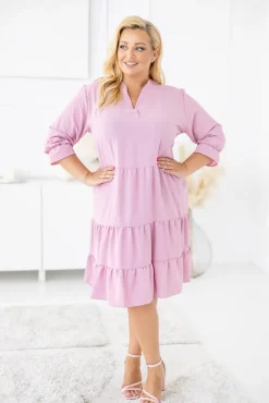 Polski Pudroworóżowa Sukienka TUTI