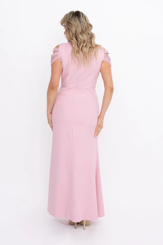 Polski Pudroworóżowa Sukienka z łańcuszkiem SARIA