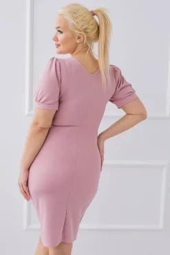 Włoski Pudroworóżowa Sukienka z marszczeniem XIOPI