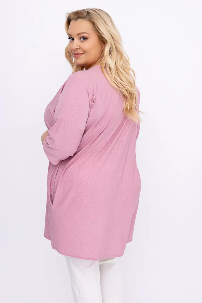 Damskie Polski Pudroworóżowa Tunika brokatowa VELIARI