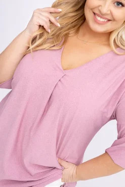 Damskie Polski Pudroworóżowa Tunika brokatowa VELIARI