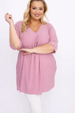 Damskie Polski Pudroworóżowa Tunika brokatowa VELIARI