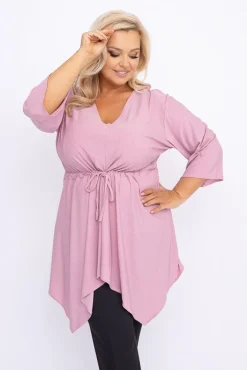 Damskie Polski Pudroworóżowa Tunika brokatowa HORUZI