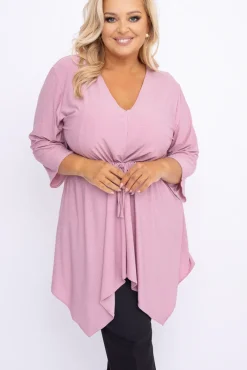 Damskie Polski Pudroworóżowa Tunika brokatowa HORUZI