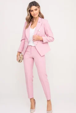 Damskie Polski Pudroworóżowe Spodnie garniturowe TEMIDA