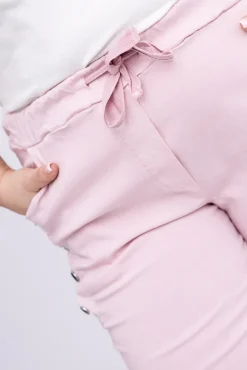 Damskie Włoski Pudroworóżowe Spodnie SENDI