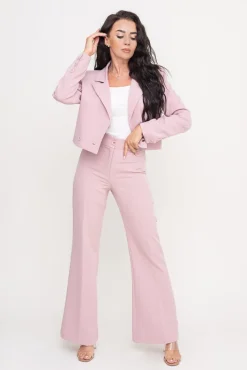 Damskie Polski Pudrowo Garnitur dwurzędowy PINA COLADA