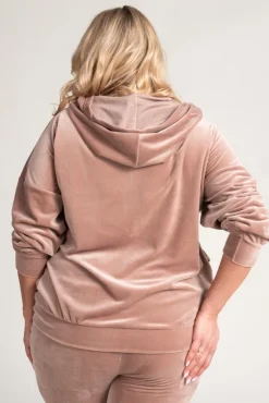 Damskie Włoski Pudrowo Komplet Dresowy welurowy KARMENIO