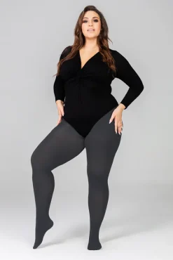 Damskie Polski Rajstopy ELIZABETH II Plus Size OBSIADIAN