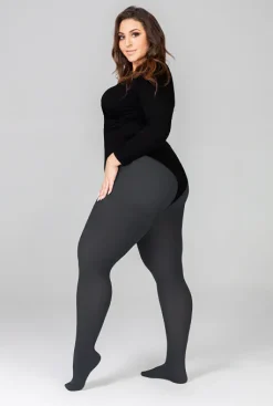 Damskie Polski Rajstopy ELIZABETH II Plus Size OBSIADIAN