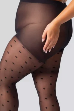 Damskie Polski Rajstopy POLKA DOT 30DEN BLACK