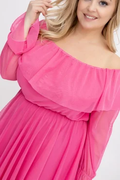 Włoski Różowa Sukienka siateczkowa TELZI