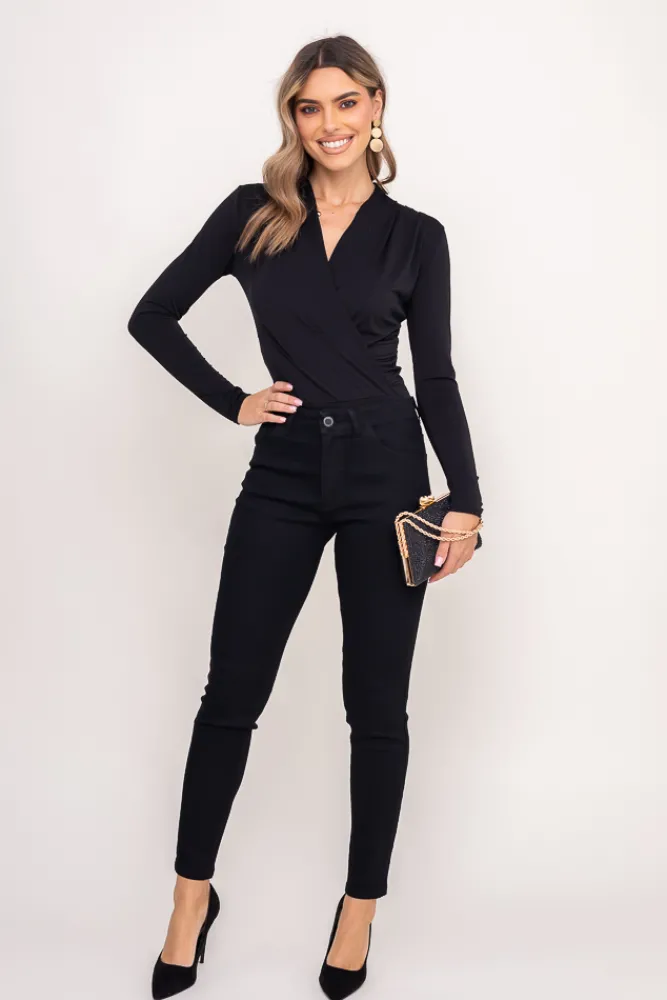 Damskie Polski Spodnie jeansowe czarne WALK