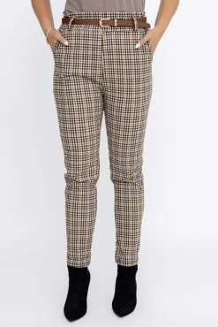 Damskie Włoski Spodnie VEMUNO z paskiem Wzór 1