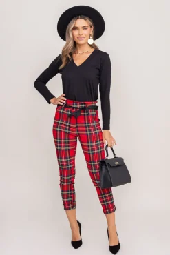 Damskie Włoski Spodnie w kratę ODEZI Wzór 1