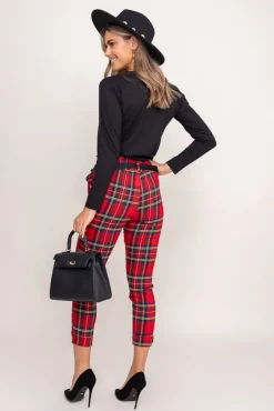 Damskie Włoski Spodnie w kratę ODEZI Wzór 1