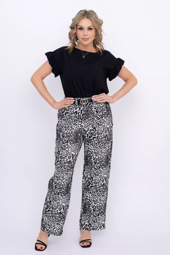 Damskie Polski Spodnie z paskiem ENGELIO Wzór 2