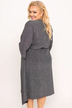 Polski Srebrna Sukienka błyszcząca REZIO